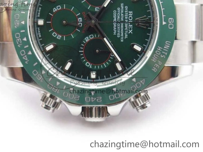 Ceramic A7750 Daytona on Dial SS Green 116520 Real SS Stick Markers Bezel Bracelet Edition UBF Best 0301